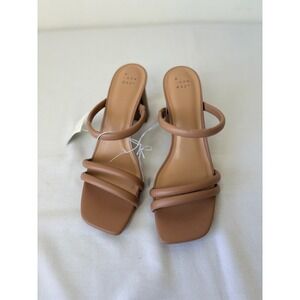 A New Day Stacy Tan Brown Block Heel Sandal Square Toe Padded Straps size 10 new